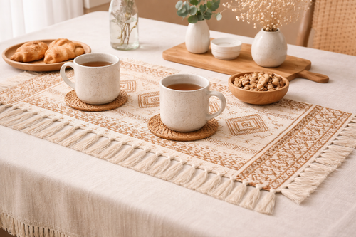 Boho Tischläufer aus Baumwolle