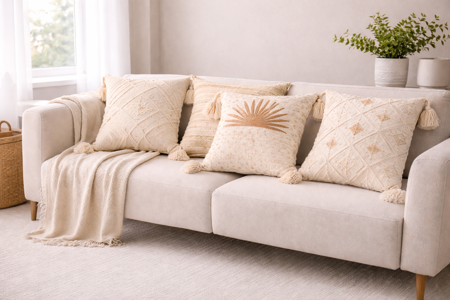 Boho Deko-Kissen mit Struktur