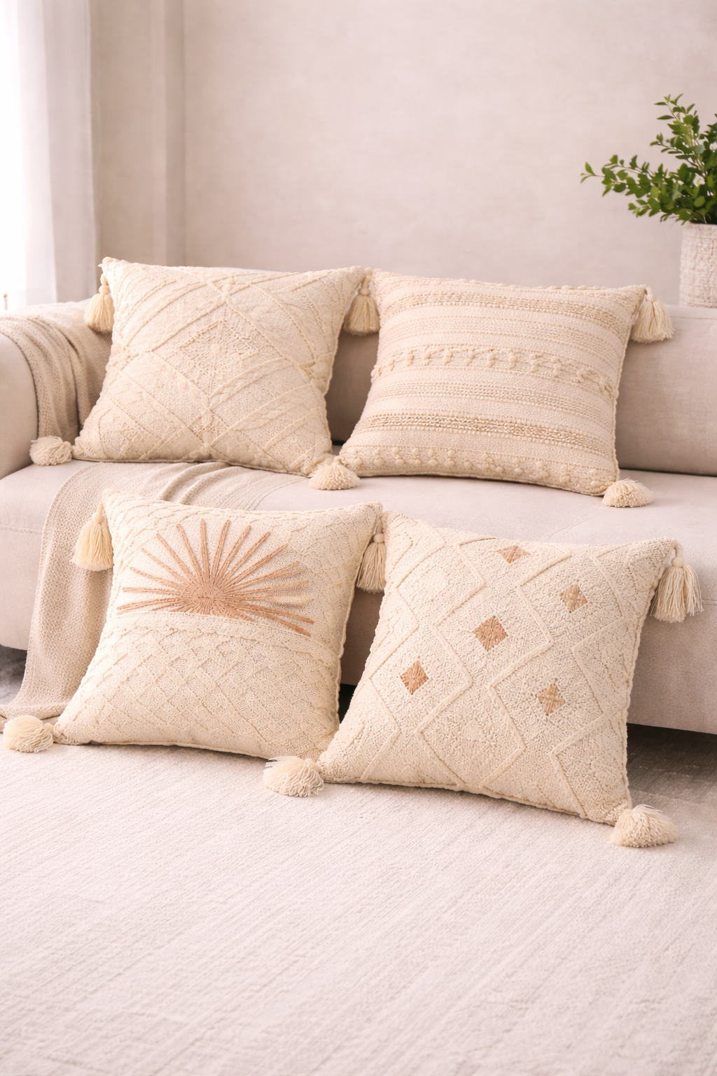 Boho Deko-Kissen mit Struktur