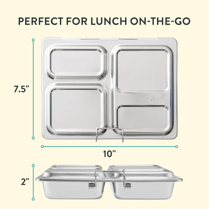 Shopnoria丨1-Piece Stainless Steel Divided Bento Lunch Box Container