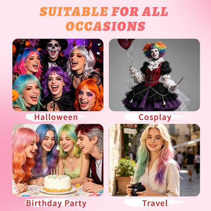 🌈 Instant Hair Color Magic – Washable Temporary Hair Chalk Set ✨