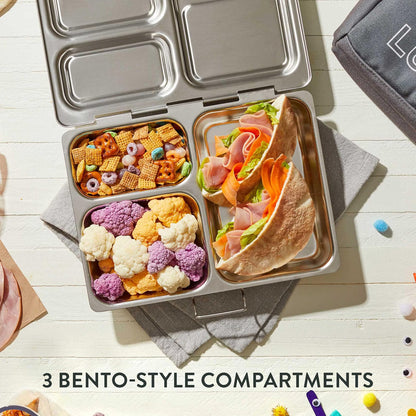 Shopnoria丨1-Piece Stainless Steel Divided Bento Lunch Box Container