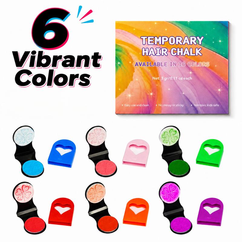 🌈 Instant Hair Color Magic – Washable Temporary Hair Chalk Set ✨